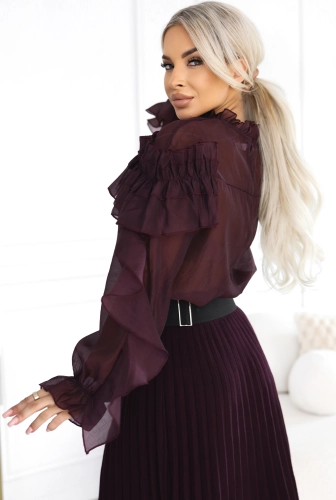 Bluzka Organza z Różą śliwka (1).JPG