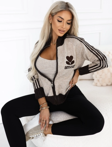 Sweter Rozpinany z Domieszką Wełny toupe  (3).JPG