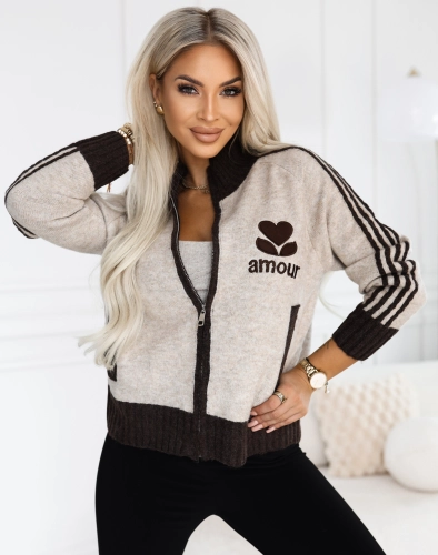 Sweter Rozpinany z Domieszką Wełny toupe  (5).JPG