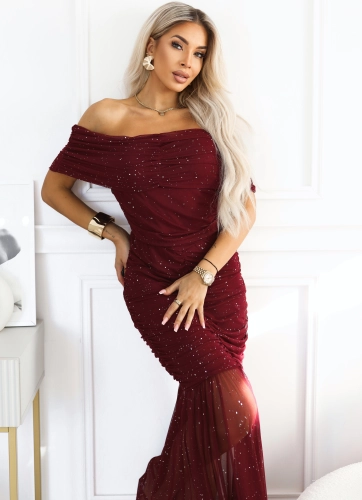 Sukienka Ariel z Brokatem MAXI bordowa (4).JPG